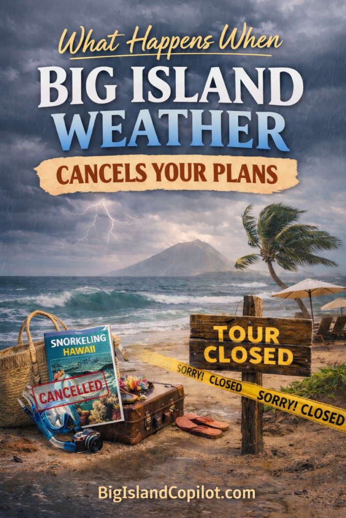 Big Island weather cancels plans all the time. Here is what to do when it happens.