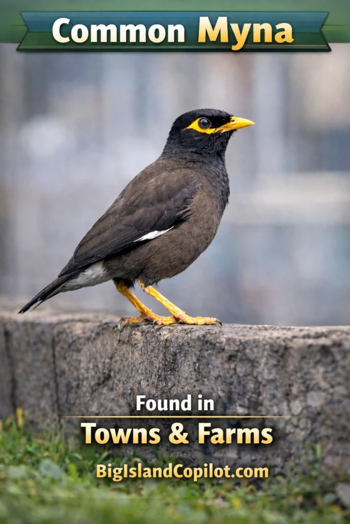Common Myna Bird - Big Island Black Birds